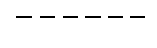 Horizontal, black dashed lines arranged in a straight sequence.