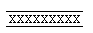 Two black parallel horizontal lines. Between these lines is a row of repeating 'X' or cross symbols, creating a continuous border design.
