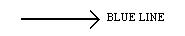 A single, continuous, black line with an arrowhead pointing in the direction of the diversion ditch, accompanied by the text "BLUE LINE".