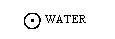 A black circle with a solid square in the center, next to the word WATER.