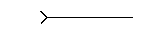A simple, continuous black horizontal line with an open V-shaped arrowhead at the left end, pointing right.