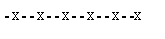 A sequence of two black horizontal dashes separated by Xs.