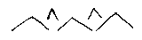 A simple, minimalist line drawing showing a continuous, jagged horizontal line forming the outline of mountain peaks or chevrons.
