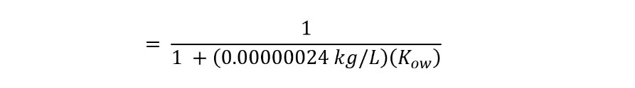 Equation for calculating the human health and wildlife baseline bioaccumulation factors (BAFs) for an organic chemical.