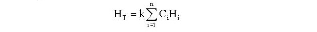 Equation for calculating the net heating value of gas being combusted in a flare or being vented from a process vent stream.
