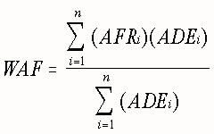 Equation for calculating average flow rate for a unit having multiple emission events or batch process trains.