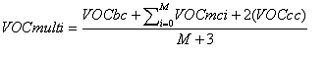 Equation for calculating the volatile organic compound (VOC) content of a multi-stage topcoat.