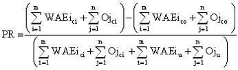 Equation for calculating per cent reduction for continuous lamination/casting operations.