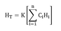 Equation for calculating the net heating value of the gas being combusted in a flare.