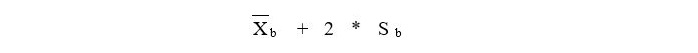 Equation for calculating background data for normally distributed data.