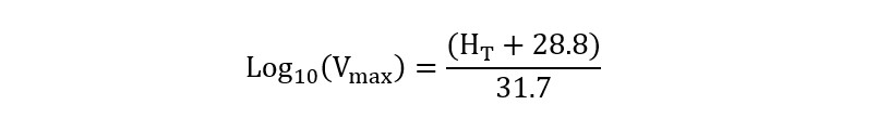 Equation for calculating the maximum allowed velocity for a flare.