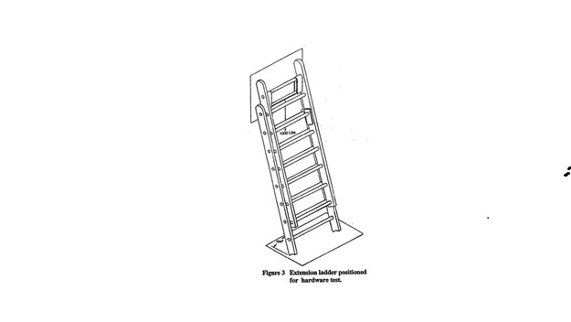 Figure 3 shows extension ladder positioned for hardware test.
